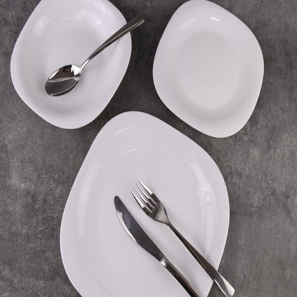 6pcs Marble square pure white crockery plates