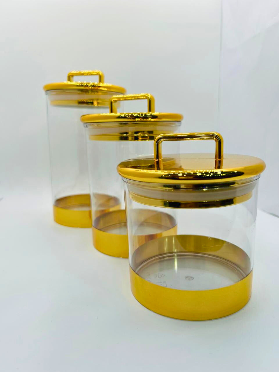 Gold Banded Acrylic Container