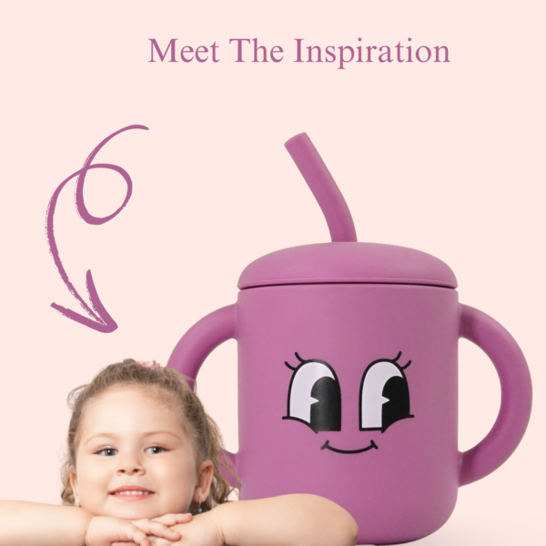 Moodies Silicone Sippy Cup – BPA-Free Straw Cup with Handles for 6+ Months | Safe, Fun & Full of Personality