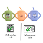 Moodies Silicone Sippy Cup – BPA-Free Straw Cup with Handles for 6+ Months | Safe, Fun & Full of Personality