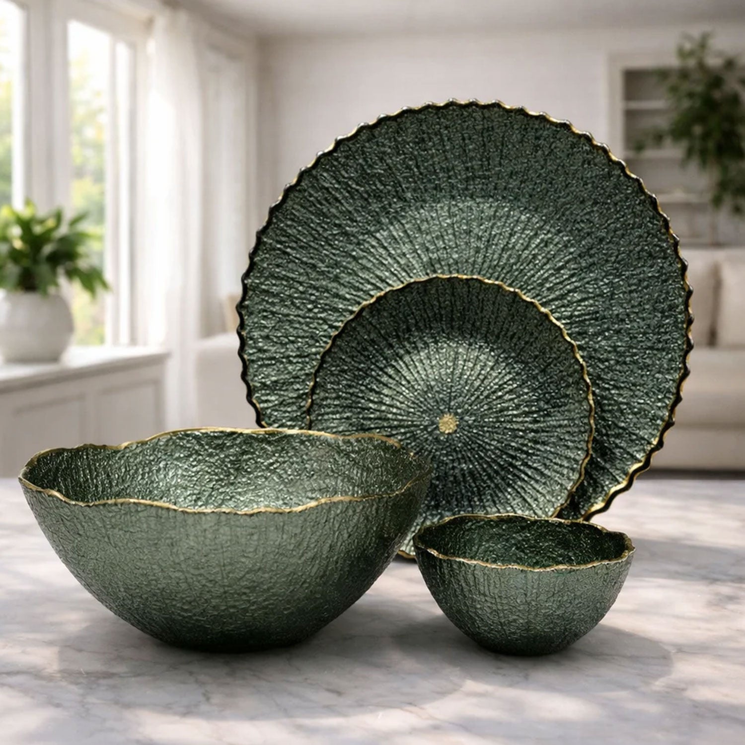 14 Pcs Glass Serving Set