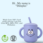 Moodies Silicone Sippy Cup – BPA-Free Straw Cup with Handles for 6+ Months | Safe, Fun & Full of Personality