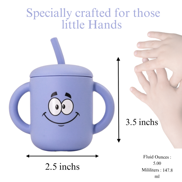 Moodies Silicone Sippy Cup – BPA-Free Straw Cup with Handles for 6+ Months | Safe, Fun & Full of Personality