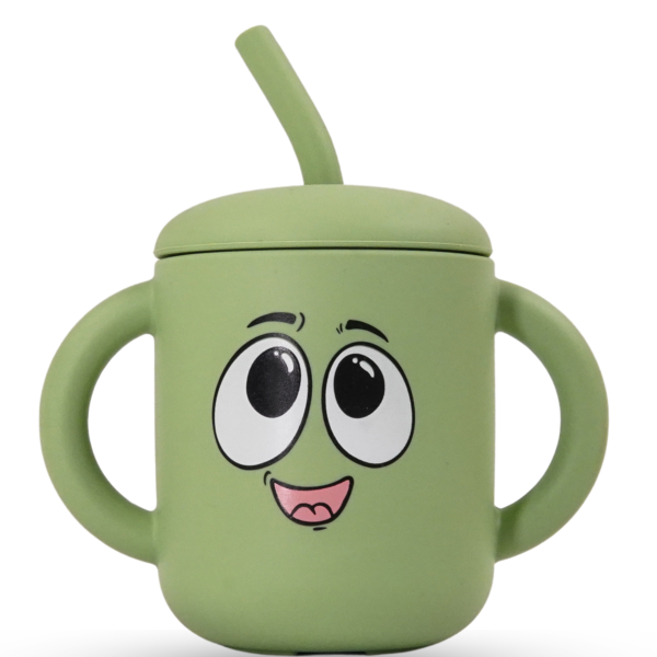 Moodies Silicone Sippy Cup – BPA-Free Straw Cup with Handles for 6+ Months | Safe, Fun & Full of Personality