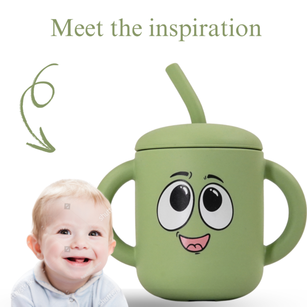 Moodies Silicone Sippy Cup – BPA-Free Straw Cup with Handles for 6+ Months | Safe, Fun & Full of Personality