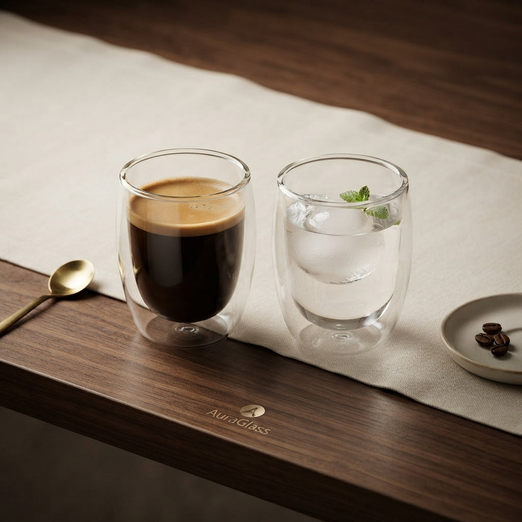 D-Walled Glass 200ml 2Pcs Set24c