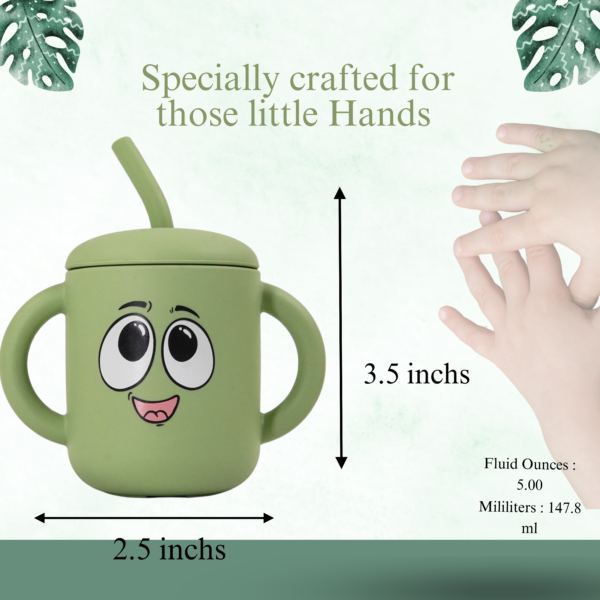 Moodies Silicone Sippy Cup – BPA-Free Straw Cup with Handles for 6+ Months | Safe, Fun & Full of Personality