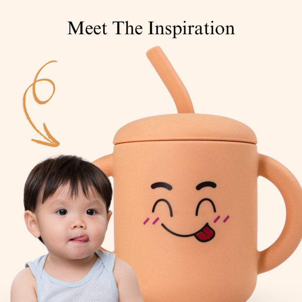 Moodies Silicone Sippy Cup – BPA-Free Straw Cup with Handles for 6+ Months | Safe, Fun & Full of Personality