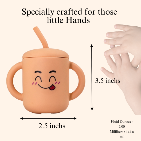 Moodies Silicone Sippy Cup – BPA-Free Straw Cup with Handles for 6+ Months | Safe, Fun & Full of Personality