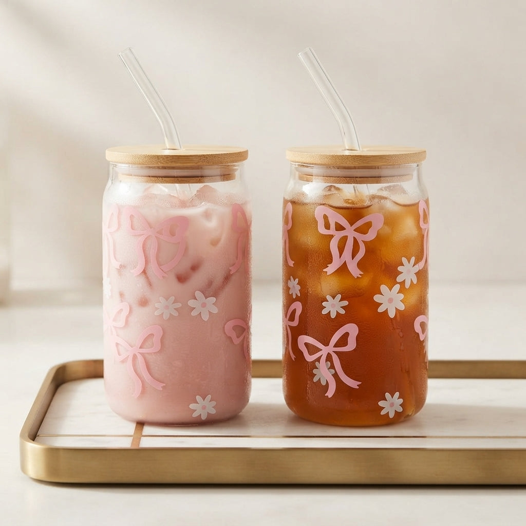 Straw Glass 2Pcs Set 500ml 12c