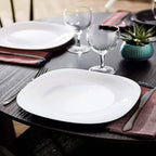 6pcs Marble square pure white crockery plates