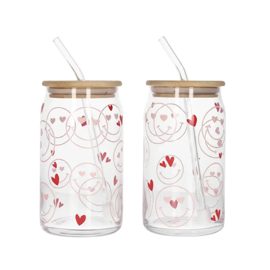 Straw Glass 2Pcs Set 500ml 12c Regular