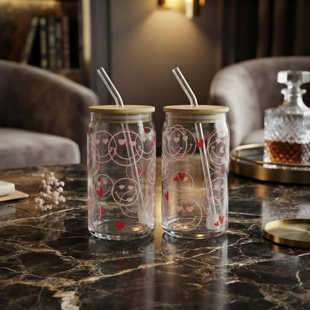 Straw Glass 2Pcs Set 500ml 12c Regular