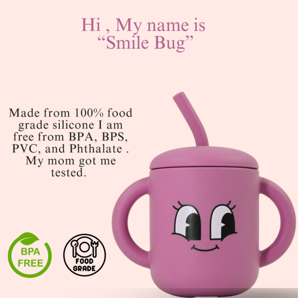 Moodies Silicone Sippy Cup – BPA-Free Straw Cup with Handles for 6+ Months | Safe, Fun & Full of Personality