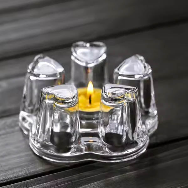 Peach Heart Glass Candle Stick