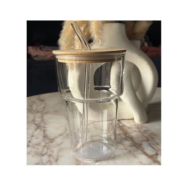 Straw Mug ~ Wooden Lid