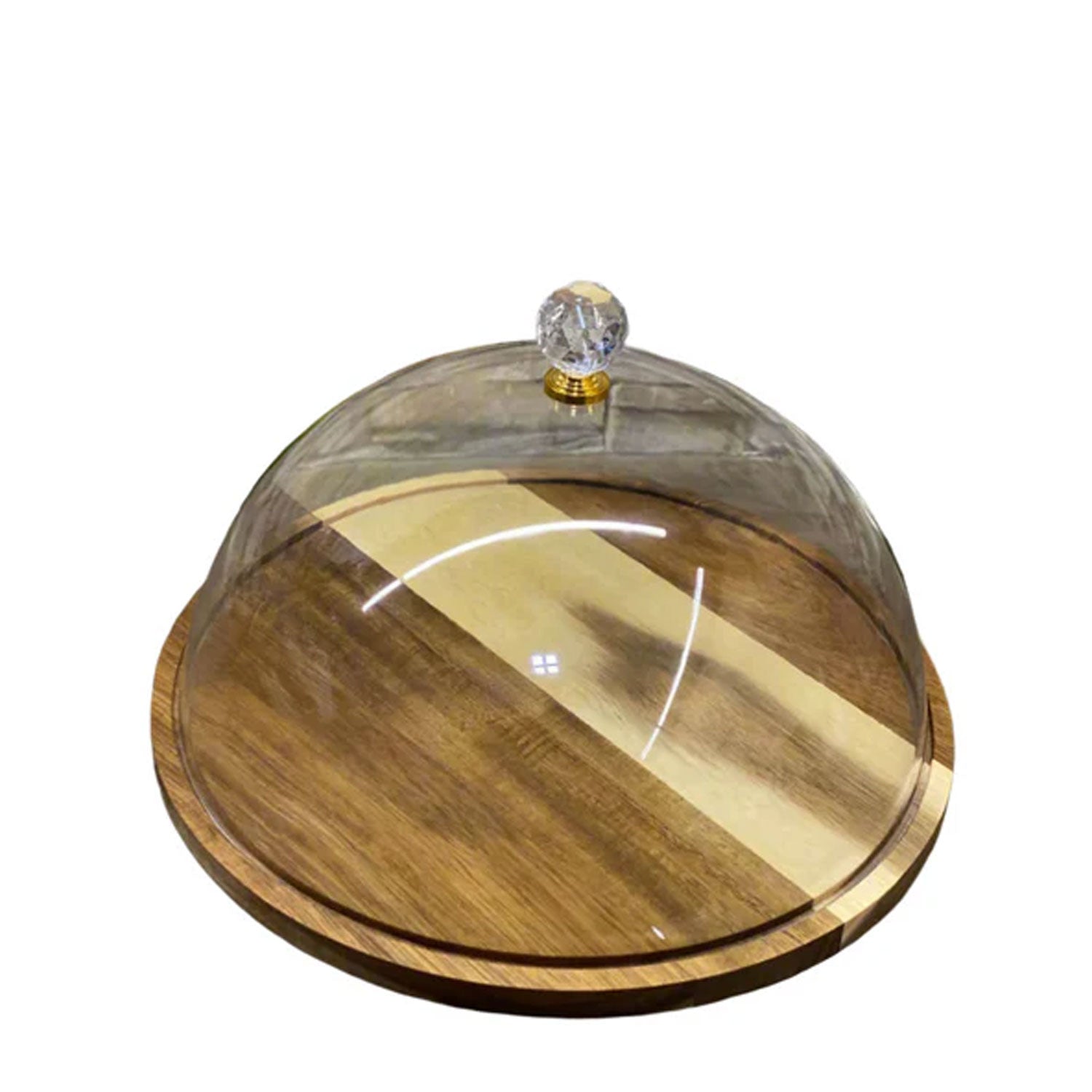 Bamboo Base Cake Dish With Acrylic Lid