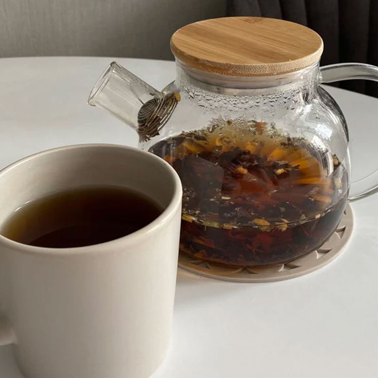 Borosilicate Glass Kettle With Wooden Lid