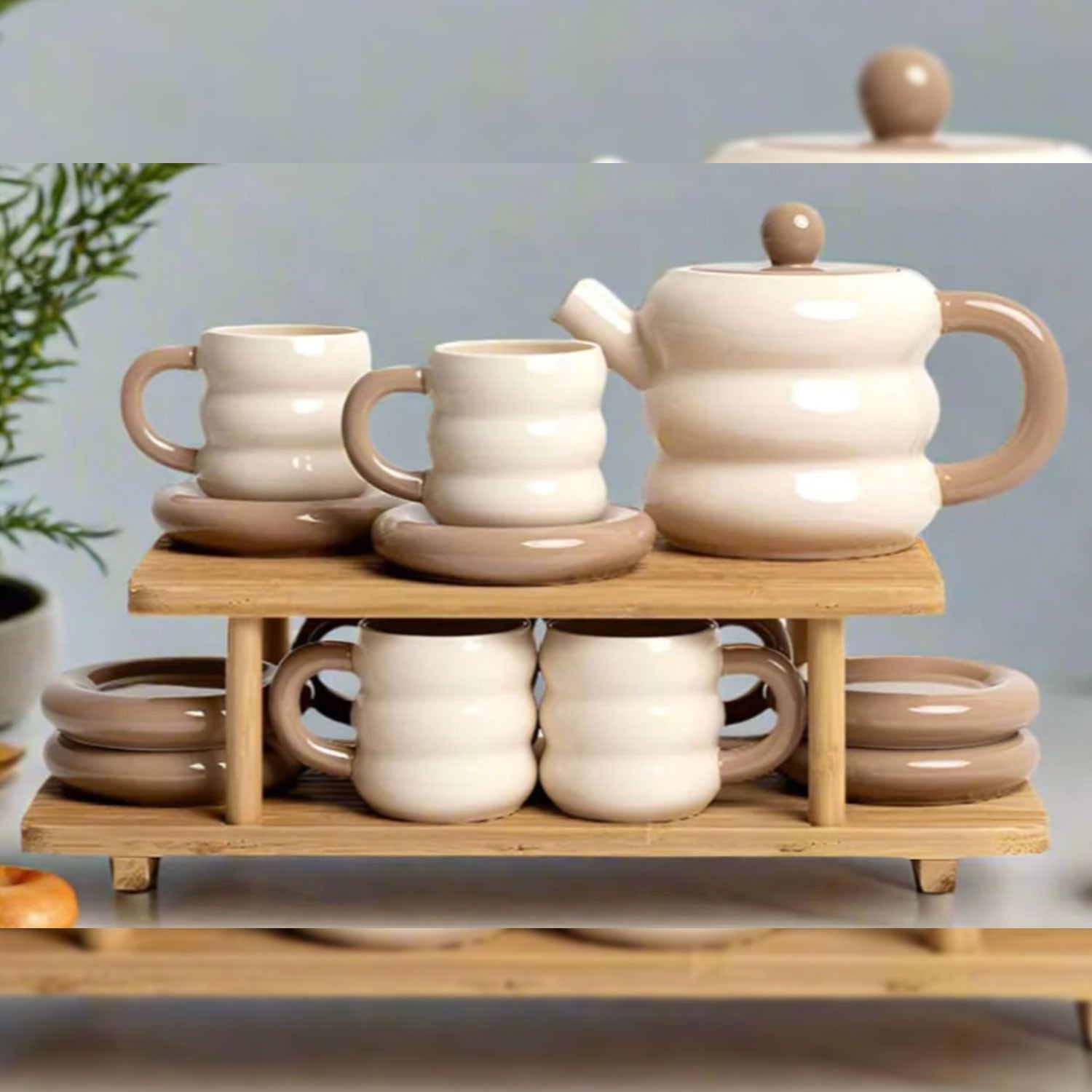DONUT SERIES 13-PIECE CERAMIC TEA SET