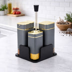 4-Piece Spice Jar Set with Stand