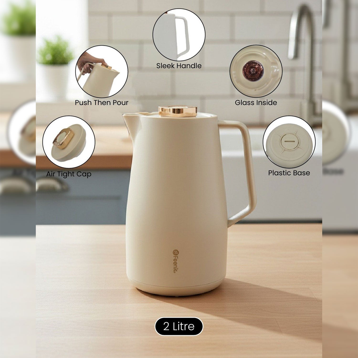 Feenik 2-Liter Premium Thermal Carafe