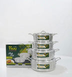Thai Kitchen Ware "Fish Pot" 4-Piece Aluminum Cooking Set.