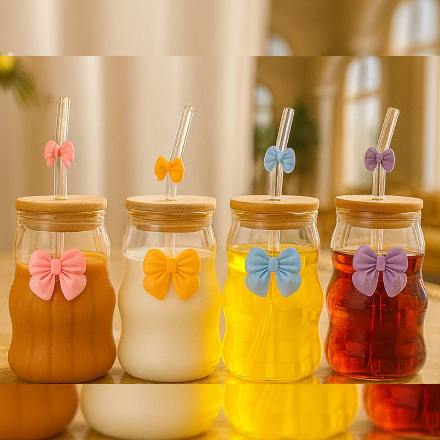 GLASSLUX BAMBOO LID BOW GLASS