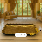 HAMMERED GOLD METAL SERVING TRAY