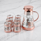 Gold Glass Water Jug Set – Luxury 7-Piece Drinkware Collection