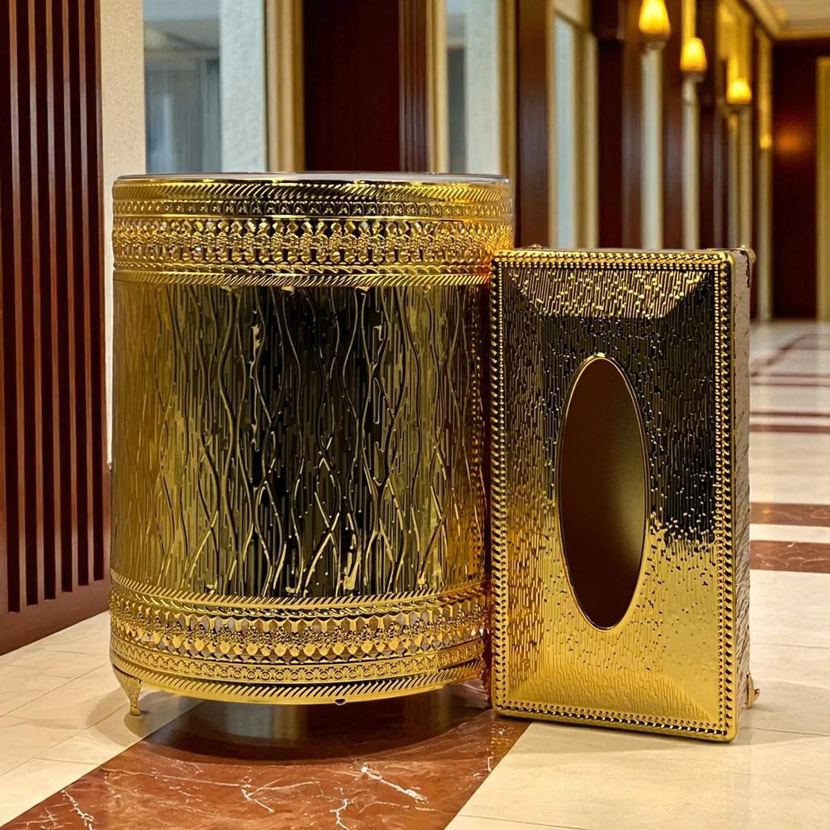 Stylish Dustbin & Tissue Box Set