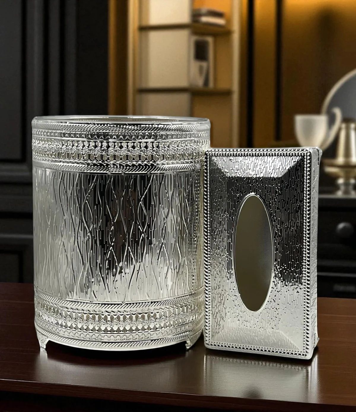 Stylish Dustbin & Tissue Box Set