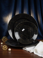 Black Marble Plate Set ~ 18pcs