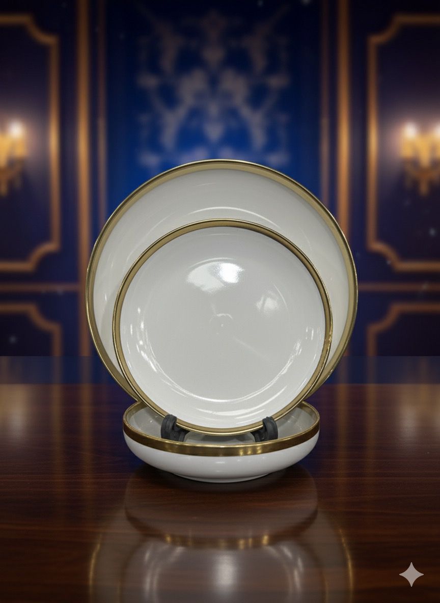 Luxury White & Gold Plate Set ~ 18pcs