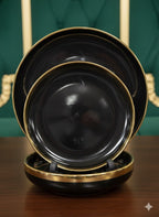 Luxury Black & Gold Plate Set ~ 18pcs