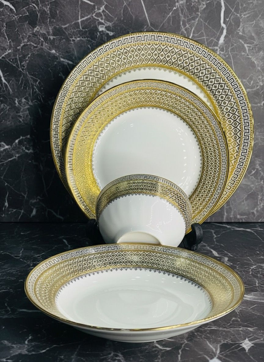 Gold japanese Plate Set ~ 24pcs