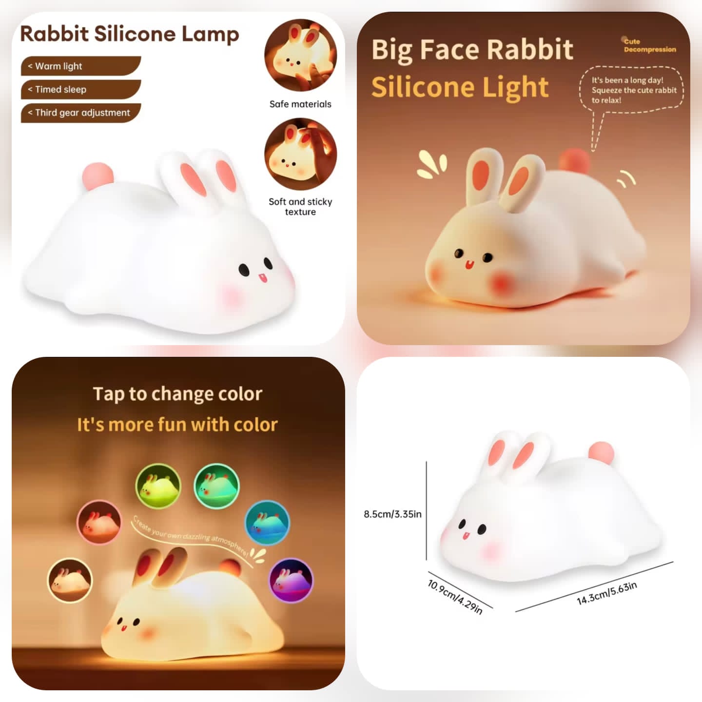 Cute Rabbit Silicone Night Lamp