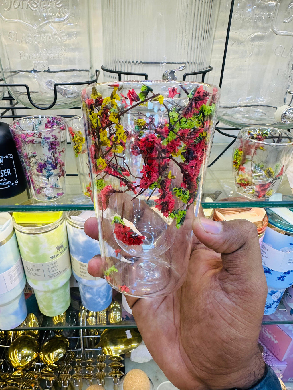 Preserved Multicolor Floral Ornament