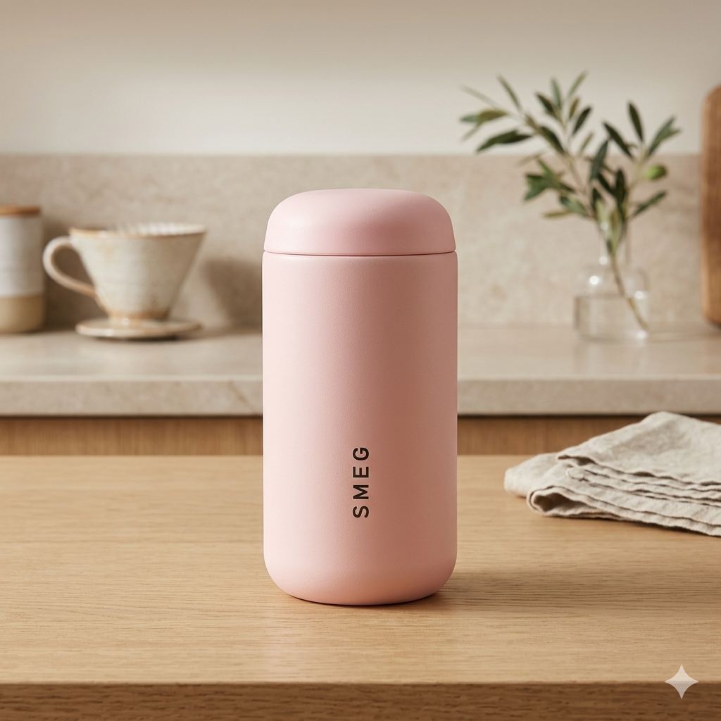 SMEG Premium Finish Stainless Steel Travel Mug 350ml