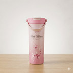 Kawaii Pastel Insulated Stainless Steel Thermos Flask with Flip-Top Lid & Handle