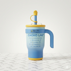 CHAKO LAB Chunky Travel Mug Insulated Tumbler with Handle and Straw (Cream & Crimson Red Edition) – 750ml