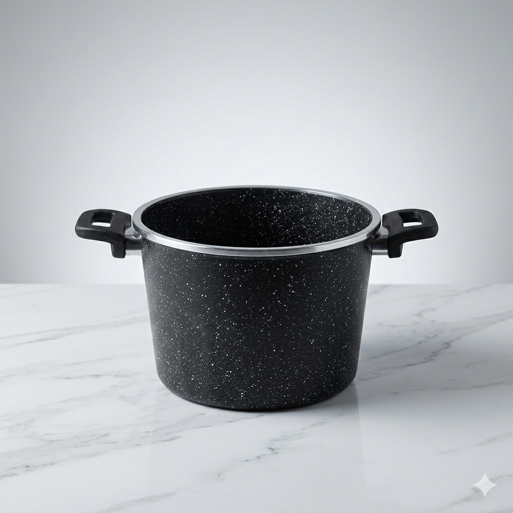 Uakeen Germany 6L Premium Granite Marble Coated Pressure Cooker (Model: VK-102) – Non-Stick Induction Base Die-Cast Aluminum Pressure Cooker with Multi-Lock Safety Lid