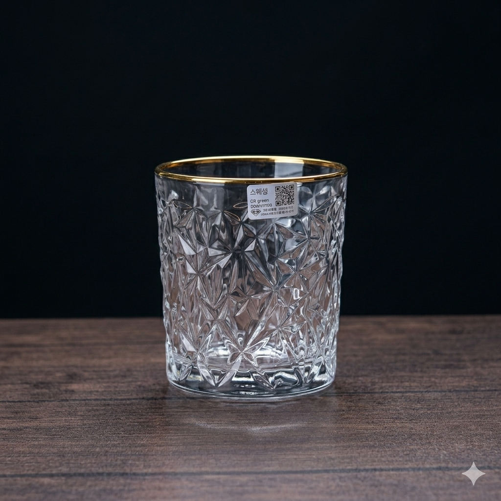 Imperial 6-Piece Diamond Cut Geometric Tumbler Set – Luxury 300ml.