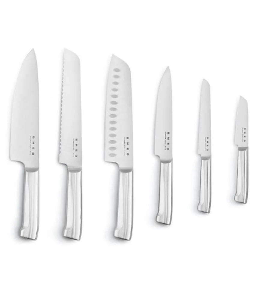 Smeg 50s Retro Style 6-Piece Knife Block Set