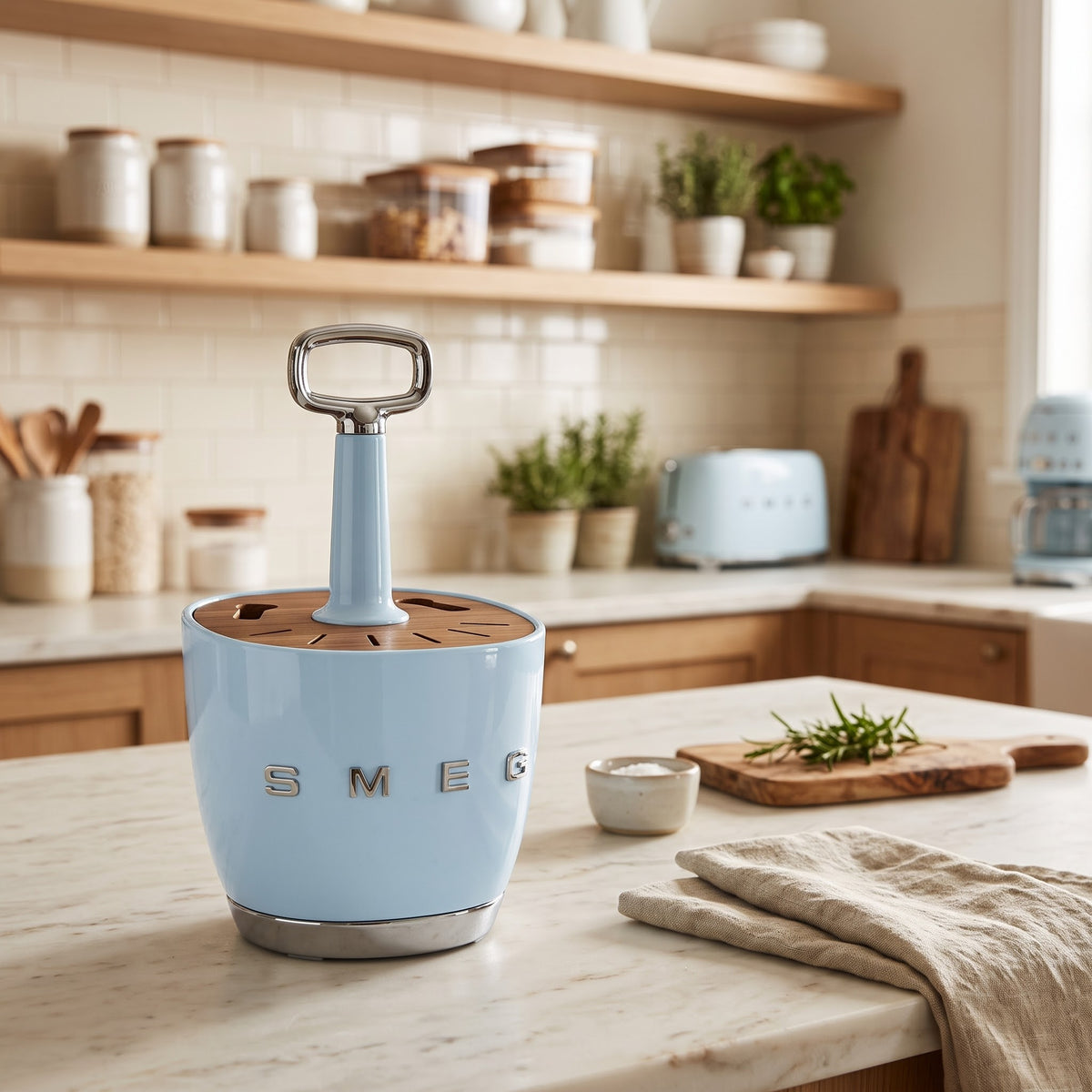 Smeg Cutlery Holder With 6 persons cutlery set