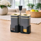 Salt & Pepper Dispenser Set with Stand