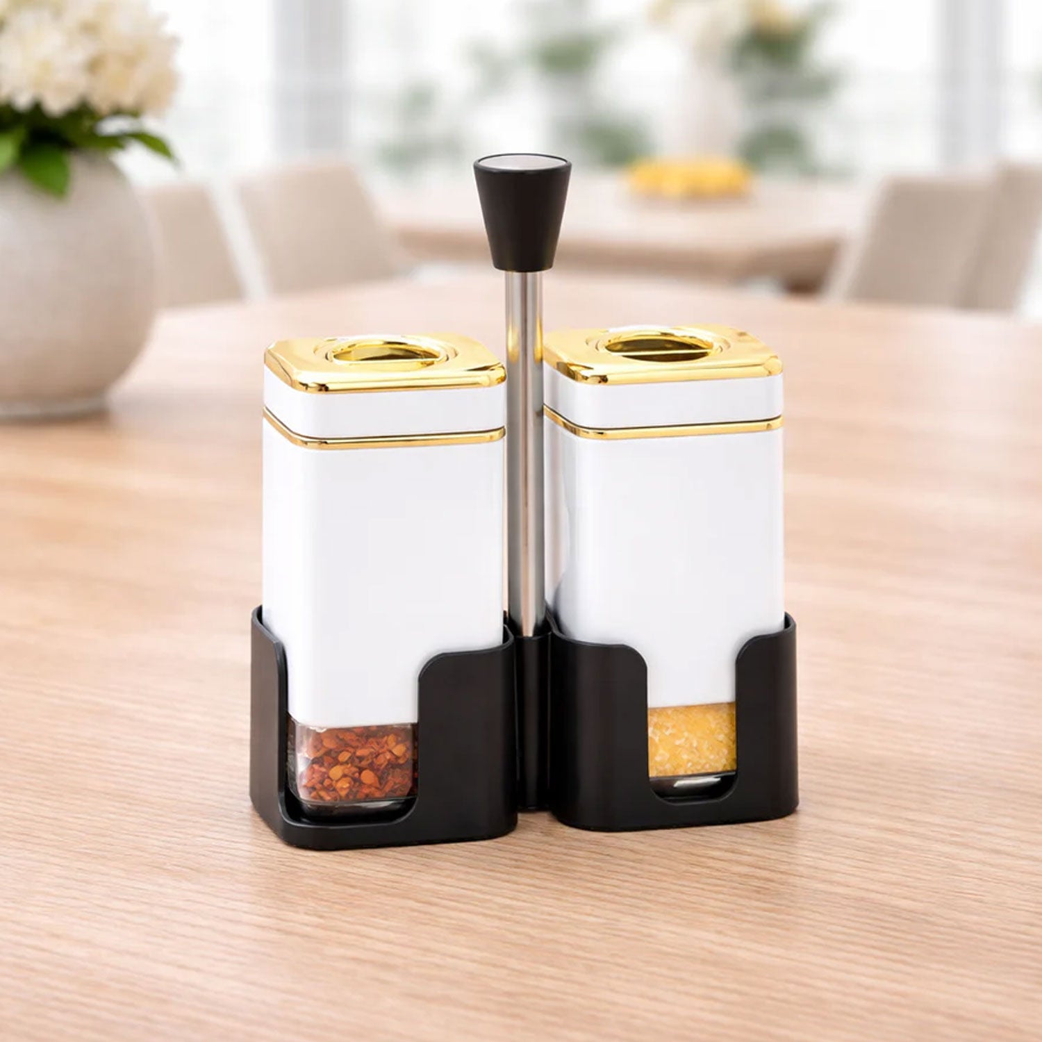 Salt & Pepper Dispenser Set with Stand