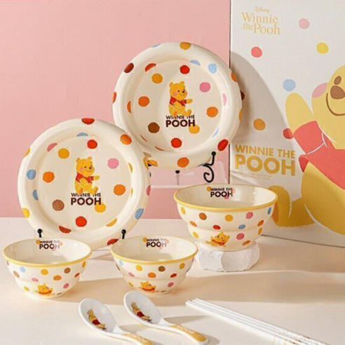 Disney mickey & friends dinnerware meal set | 6 Pieces-Pooh Bear