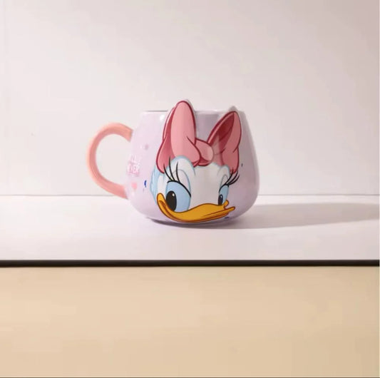 Disney mickey & friends porcelain embossed coffee mug | 450ml-Daisy Duck