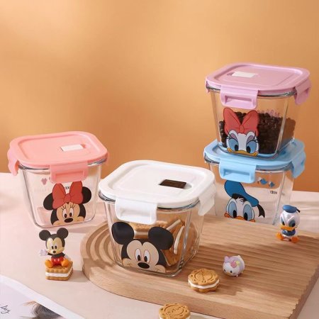 Disney mickey & friends glass food storage box | 900ml