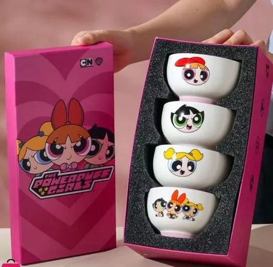 CN powerpuff girls ceramic bowl | 4 Pieces set